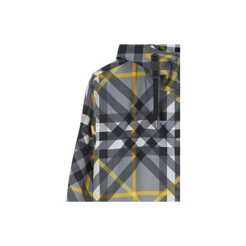Burberry Check Printed Drawstring Hooded Jacket-3