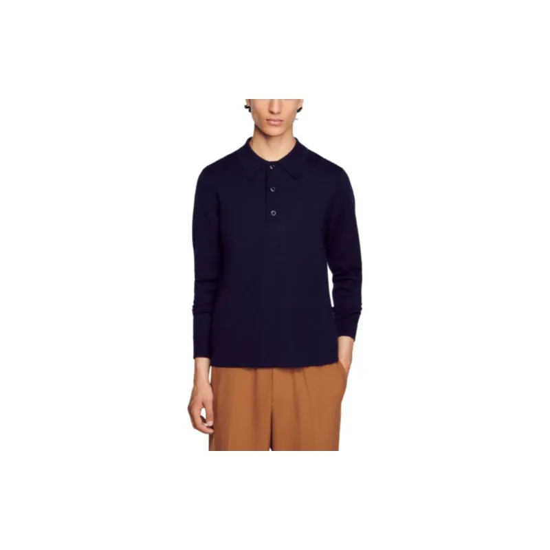 Sandro Polo Yaka Triko Knitwear Men's Midnight Blue-4