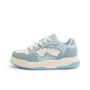 BABAYA KIDS Anti Slip And Wear Resistant Breathable Low Top Skateboard Shoes Women's Denim Blue