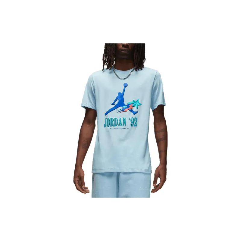 Jordan T Shirts Men Light Blue-1