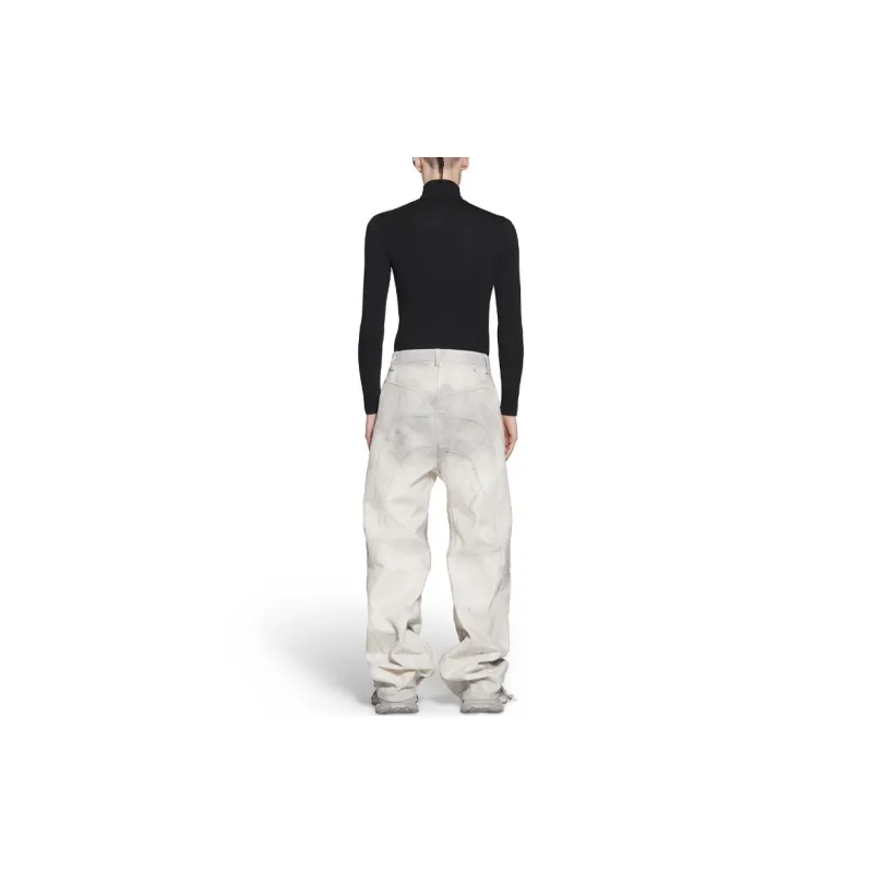 Balenciaga SS24 Casual Pants Loose Fit Style Men's White-3