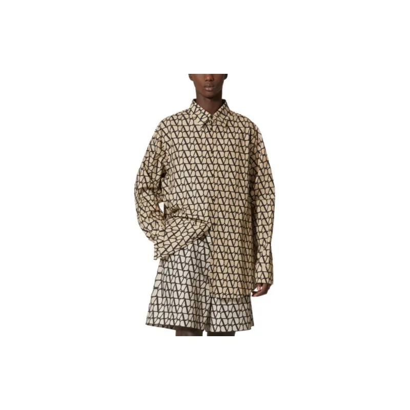 Valentino Toile Iconographe Motif Buttoned Shirt-1