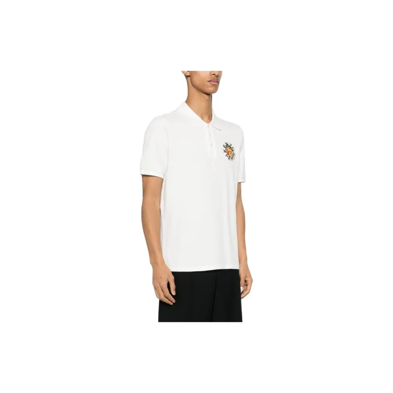 KENZO Orange Embroidered Polo Shirt-3