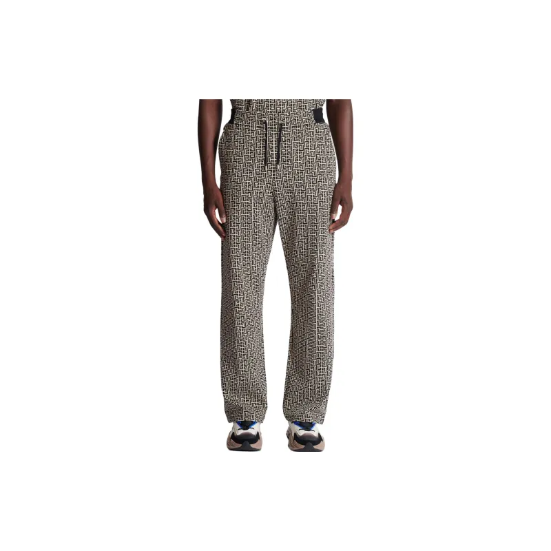BALMAIN Casual Monogram Jacquard Trousers-4