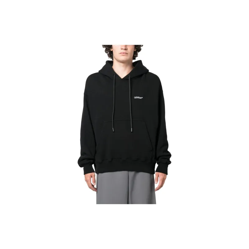 OFF WHITE Scratch Arrow Printed Drawstring Hoodie-1