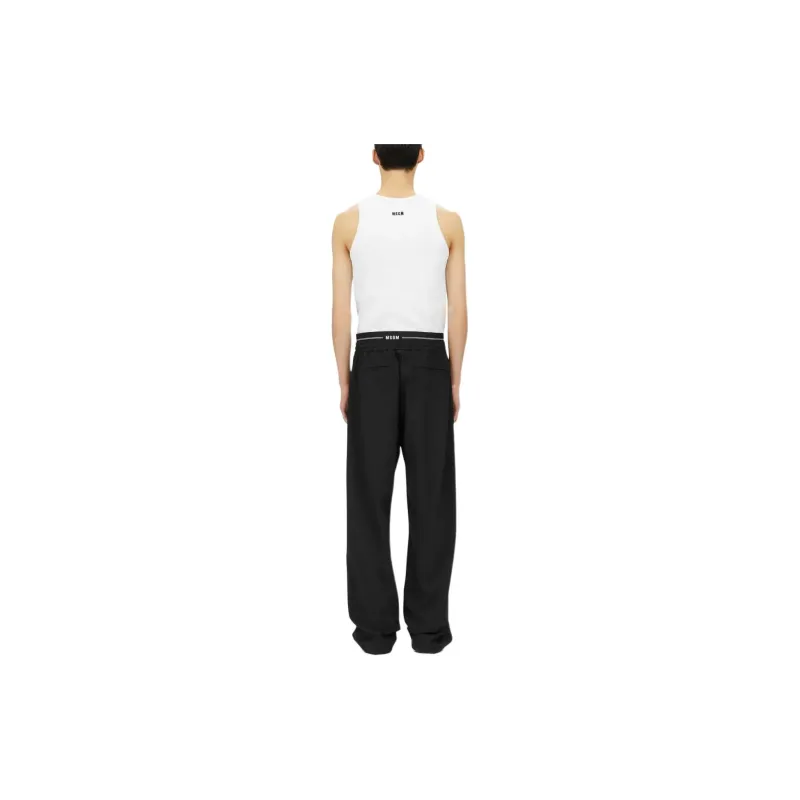 MSGM Logo Waistband Drawstring Lounge Trousers-2