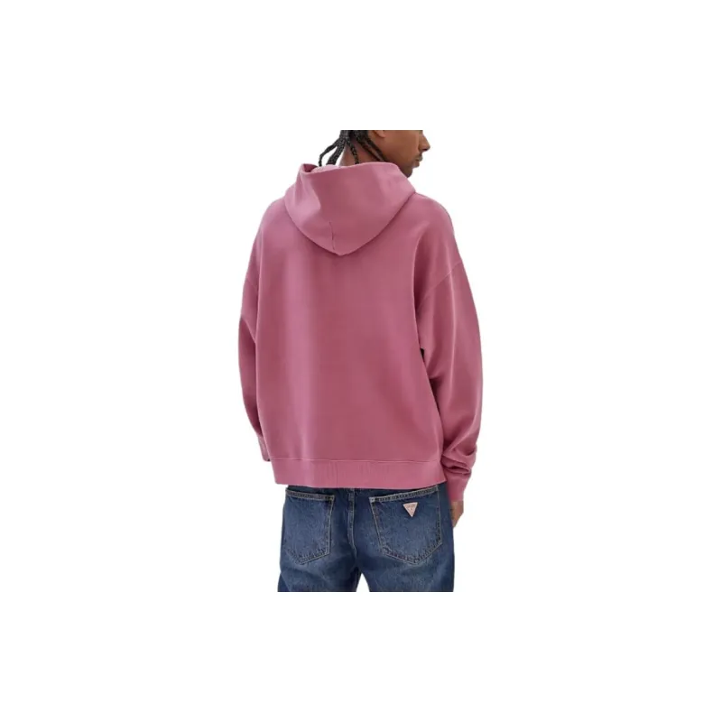 GUESS Originals Baker Logo Hoodie Sweatshirt Men's Pink-3