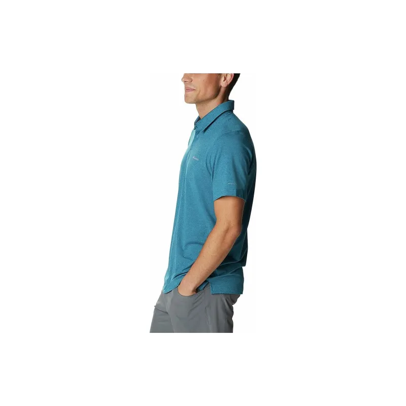 Columbia Tech Trail Polo Shirts Men Deep Sea Blue-3