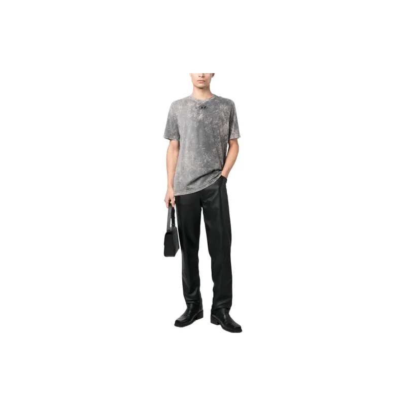 DIESEL OVAL D Series T Shirts Men Gray-1