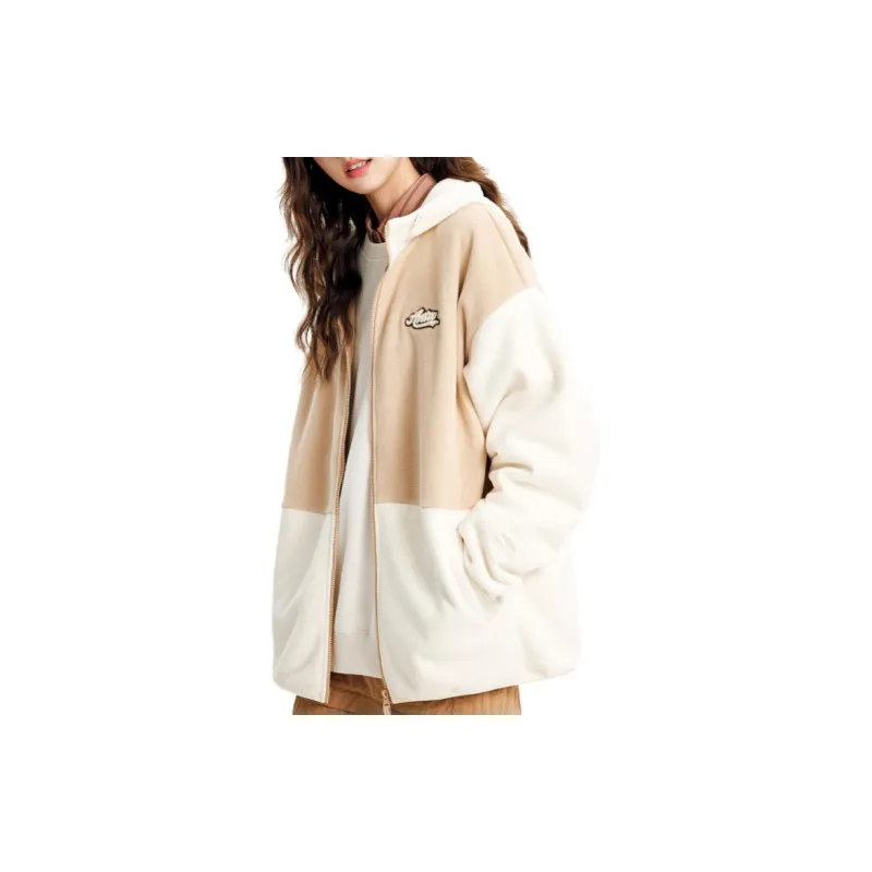 Anta Life Collection Velvet feel Coat Unisex Dust Gray/Beige Yellow-2