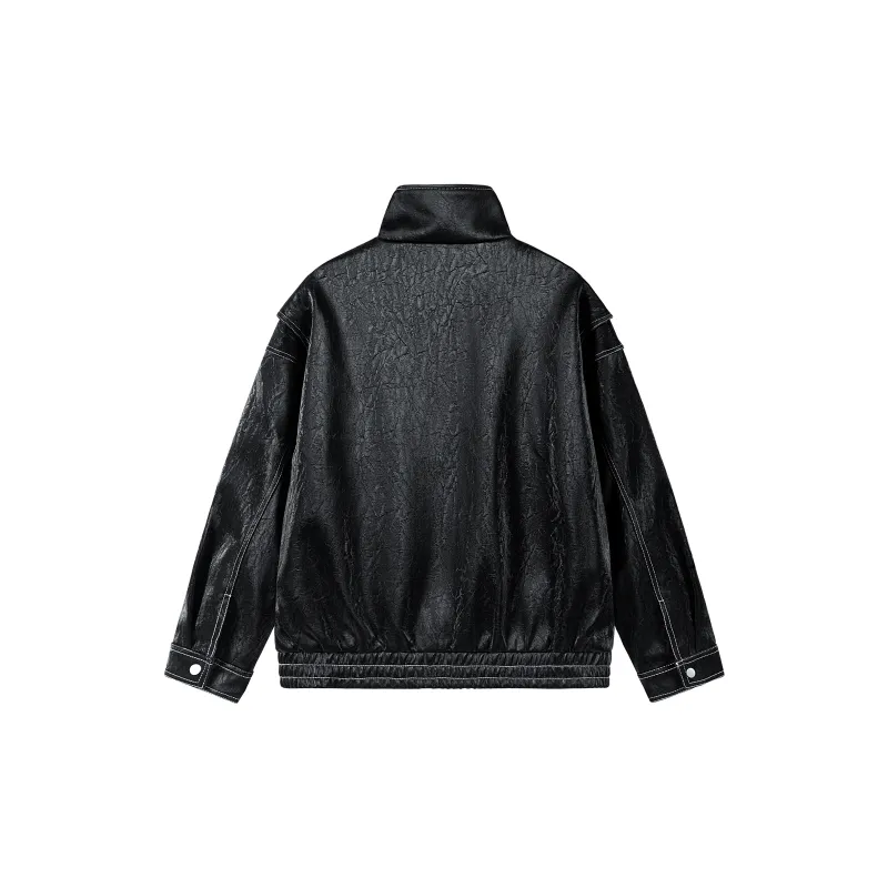 Hurley Leather Jacket Unisex Black-1