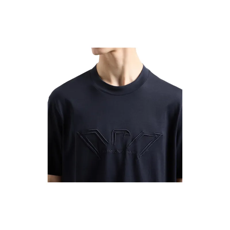 EMPORIO ARMANI Asv Lightweight Jersey T shirt With Raised Logo Embroidery-4