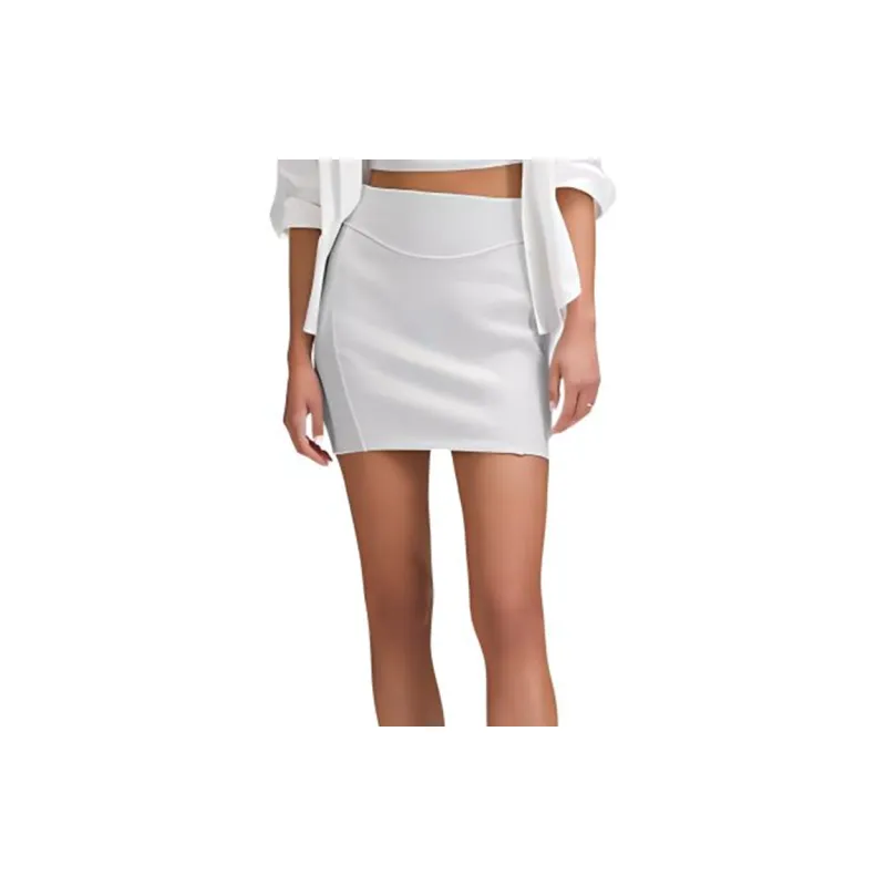 Lululemon Scuba Series Casual Short Skirts Women's Gray White-3