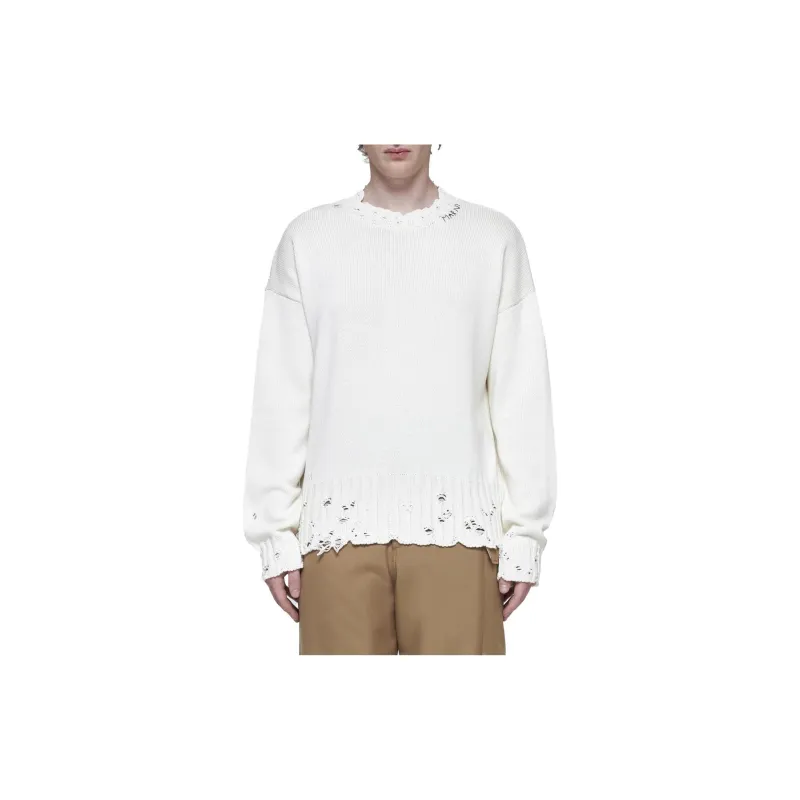 MARNI Distressed Crewneck Knitted Jumper-3