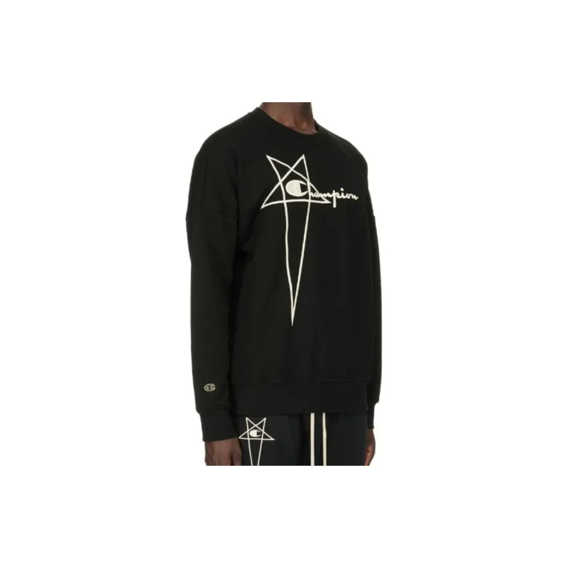 RICK OWENS X Champion Logo Embroidered Sweatshirt-1