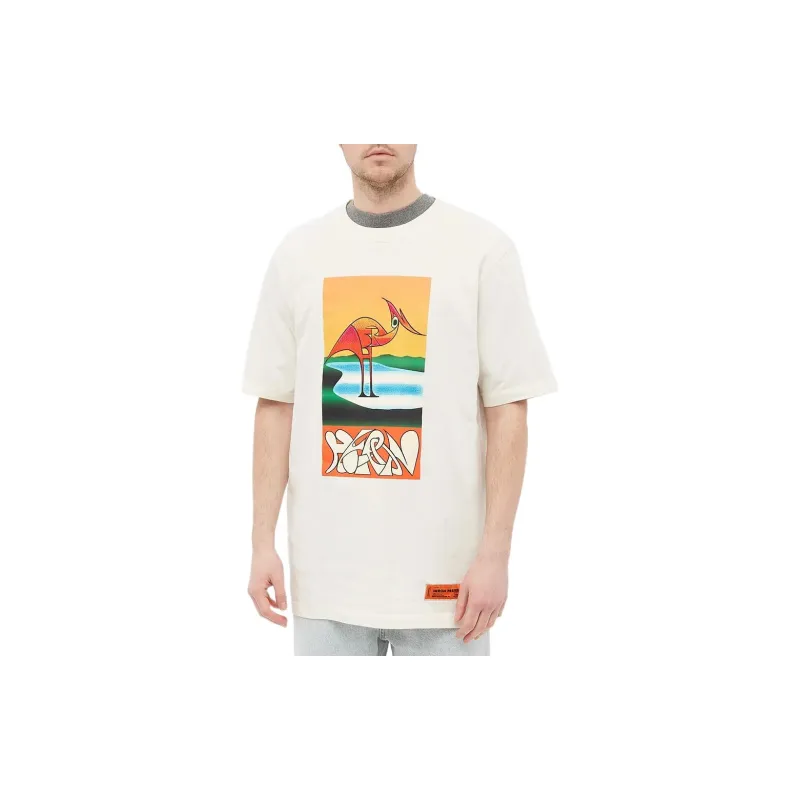 HERON PRESTON Abstract Heron Print T Shirt-2
