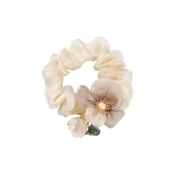Yiru Resin Pearl Fabric Scrunchy Hair Tie Women's