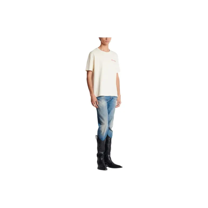 BALMAIN Back Western Print T Shirt-3