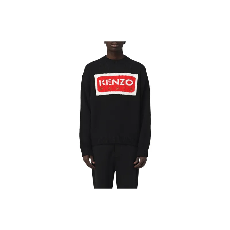 KENZO Logo Intarsia Knitted Crewneck Jumper-5