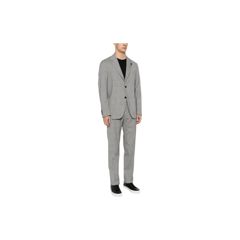 LARDINI Prince of Wales check Wool Suit-2