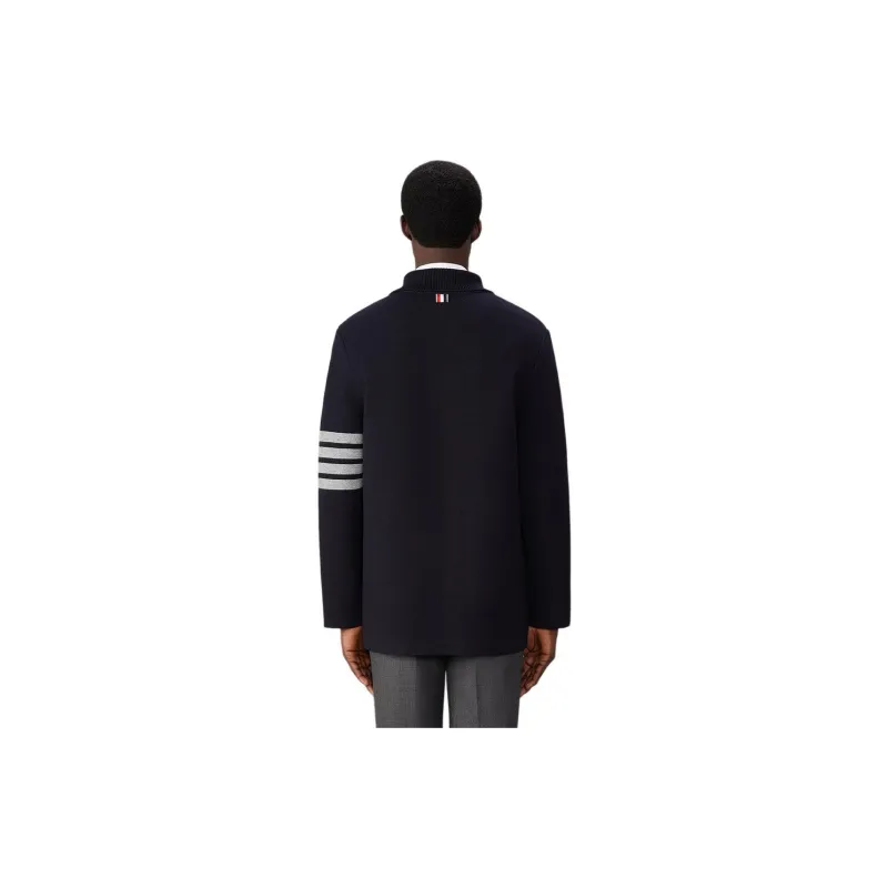 THOM BROWNE Stripe Detailed Long Sleeved Cardi Coat-2