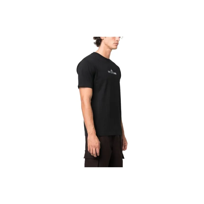 STONE ISLAND Logo print Cotton T shirt-5