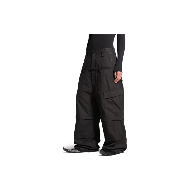 Balenciaga Cut Up Cargo Pants In Black Cargo Pants Unisex Black-5
