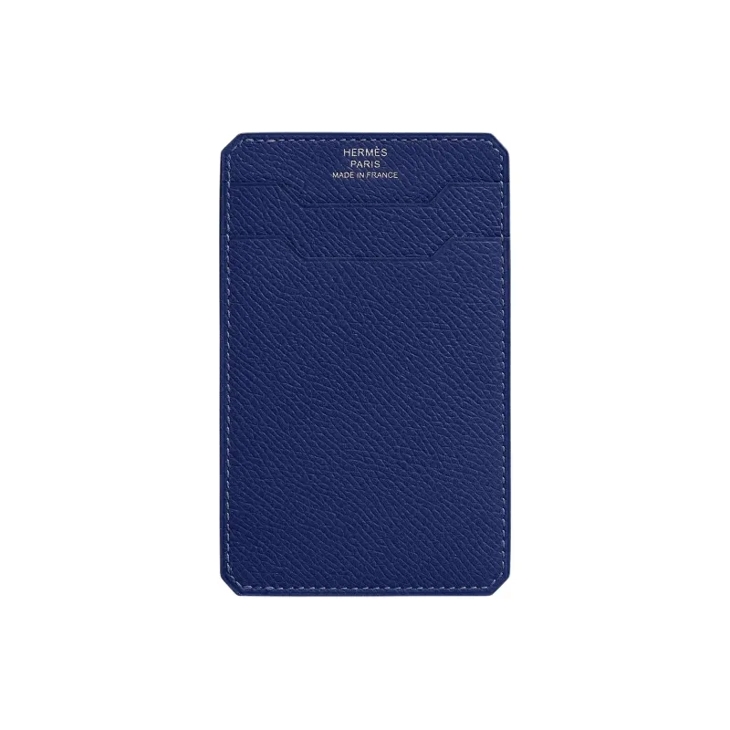 HERMES City Epsom Calfskin Card Holder Men's 73 Bleu Saphir Sapphire Blue-0