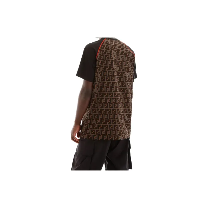 FENDI T-Shirts Men Brown-6