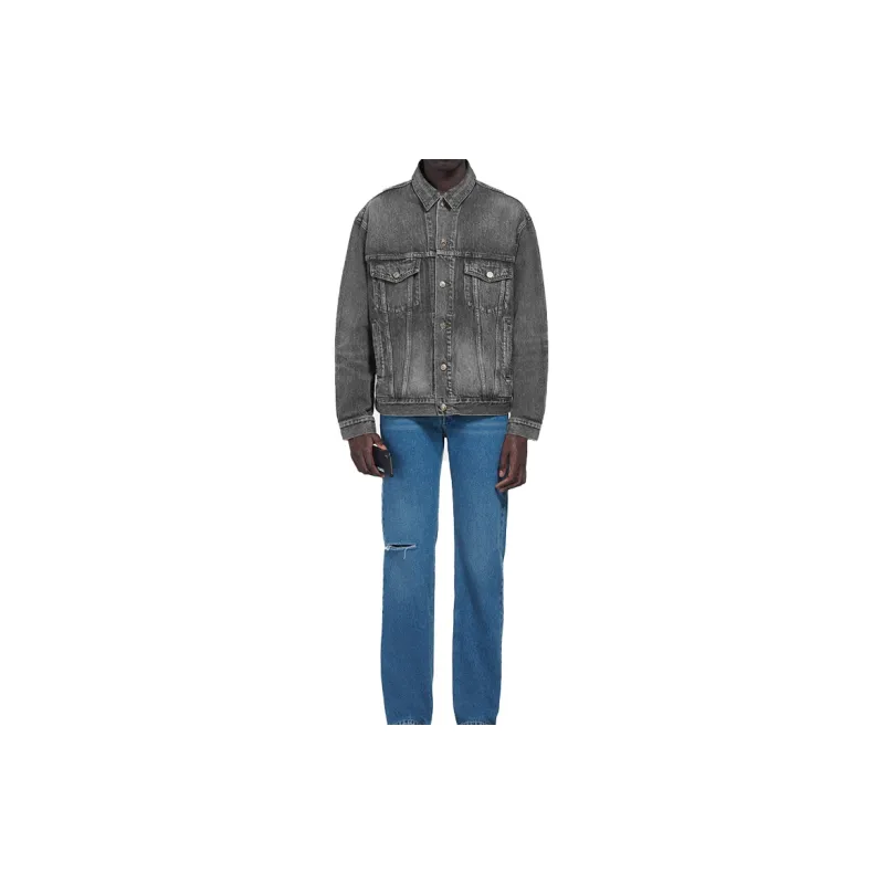 Balenciaga Denim Jackets Men Dark Gray-3