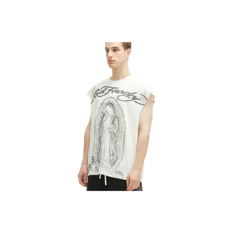 Ed Hardy Tank Tops Men Ivory White E1OBM017-4