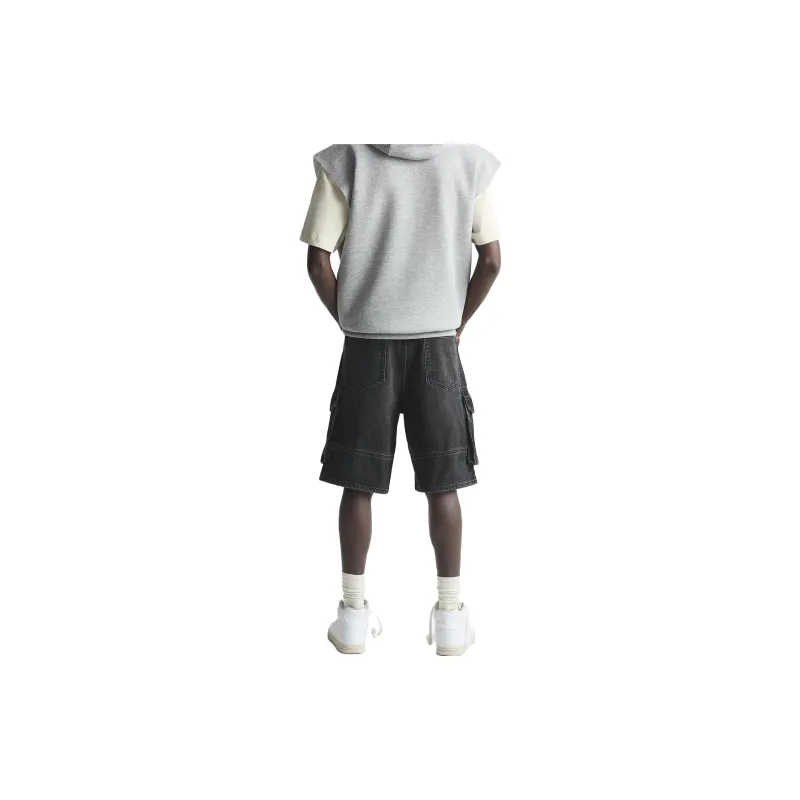 ZARA Denim Shorts Men Black-3