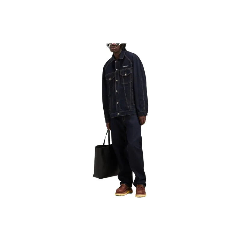 PALM ANGELS Embroidered logo Denim Jacket-1