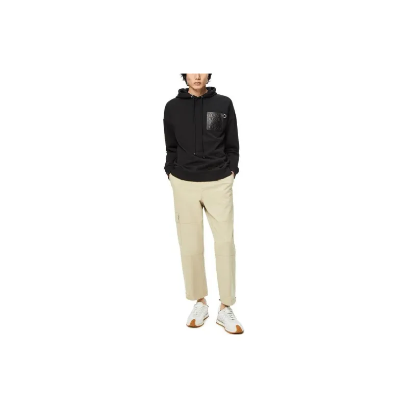 LOEWE Anagram Leather Patch Hoodie-2