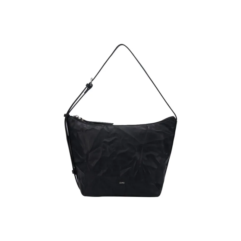 OMI Synthetic Leather Shoulder Bag Women's Black/White/Pink/Brown-2