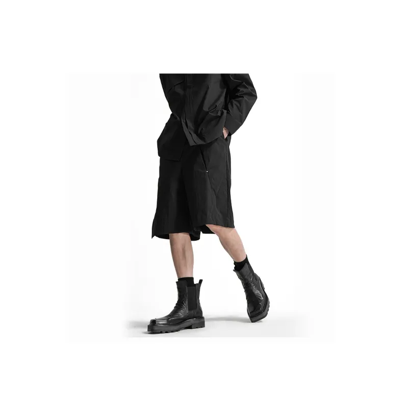HUANXIANGZHE Casual Shorts Unisex Black-4