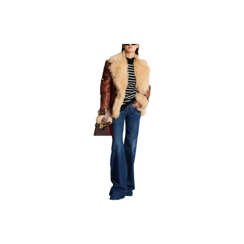 BALMAIN Leather Jackets Men Brown-1