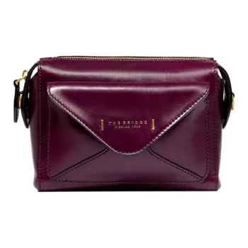 THE BRIDGE Leather Camera Bag Shoulder Bag Crossbody Bag Women's Grape Purple