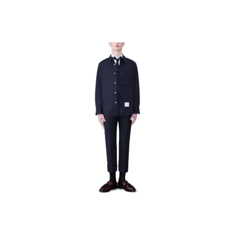 THOM BROWNE Collared Button-Up Shirt-2