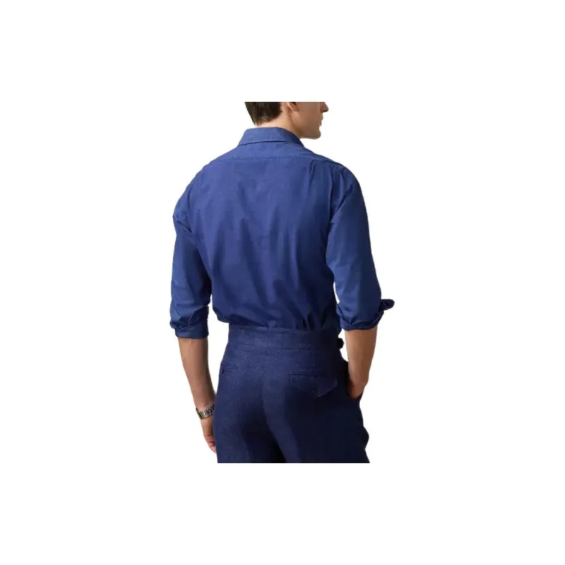 Polo Ralph Lauren Linen-Silk Canvas Shirt Shirt Men's Blue-3