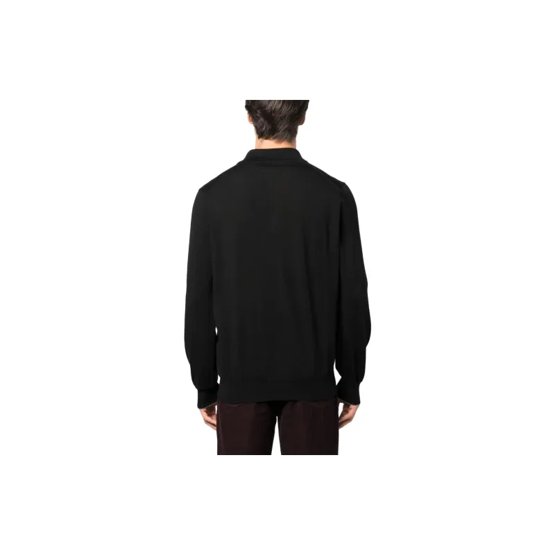 Brunello Cucinelli Long Sleeved Knitted Polo Shirt-2