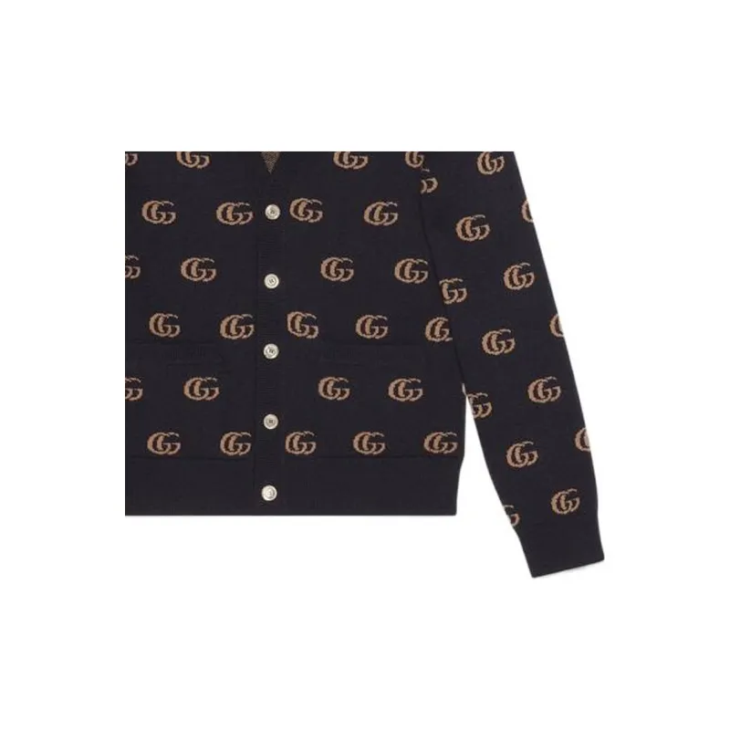 GUCCI Cashmere Sweaters Men Navy Blue-4