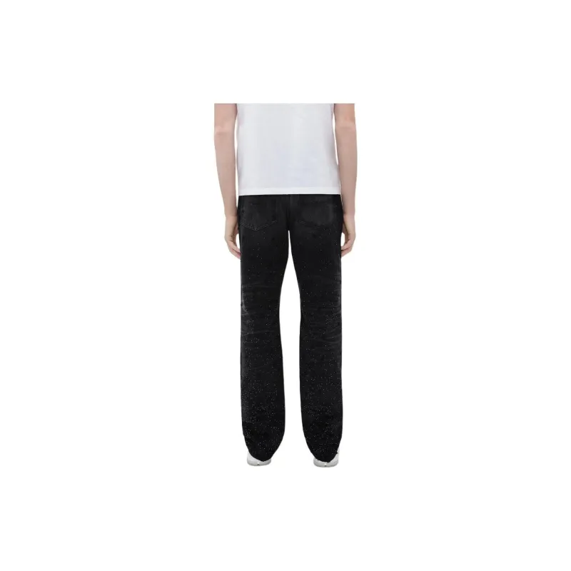 AMIRI Floral Crystal Straight Jean Jeans Men's Black-2