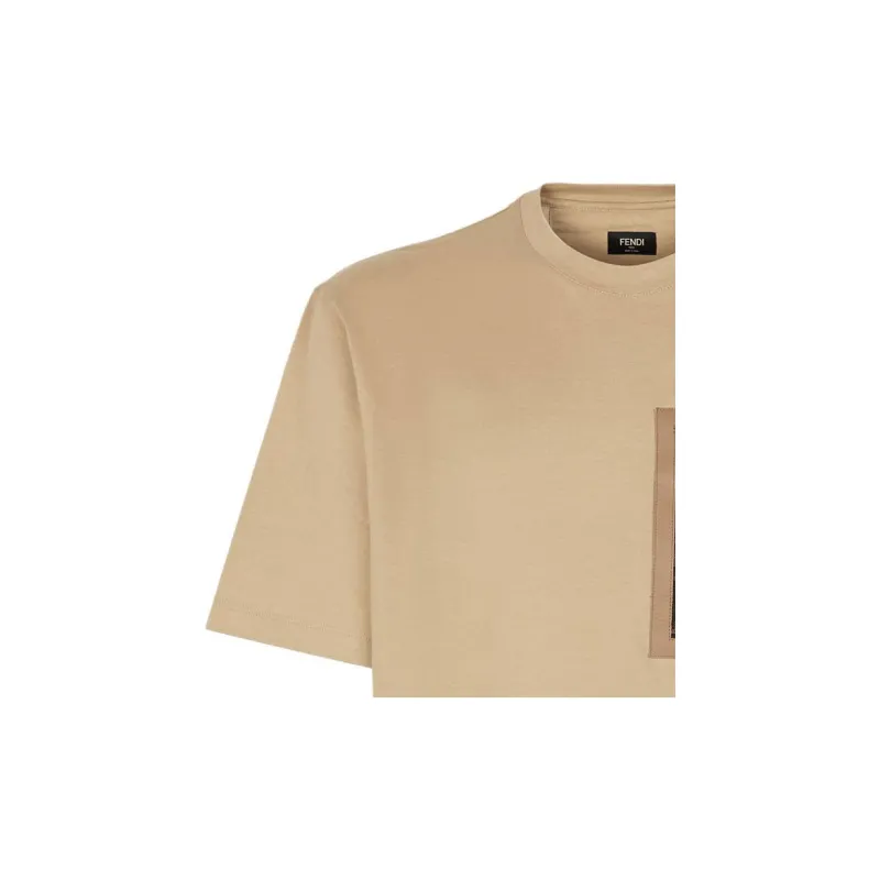 FENDI Monogrammed Pocket Crewneck T Shirt-8