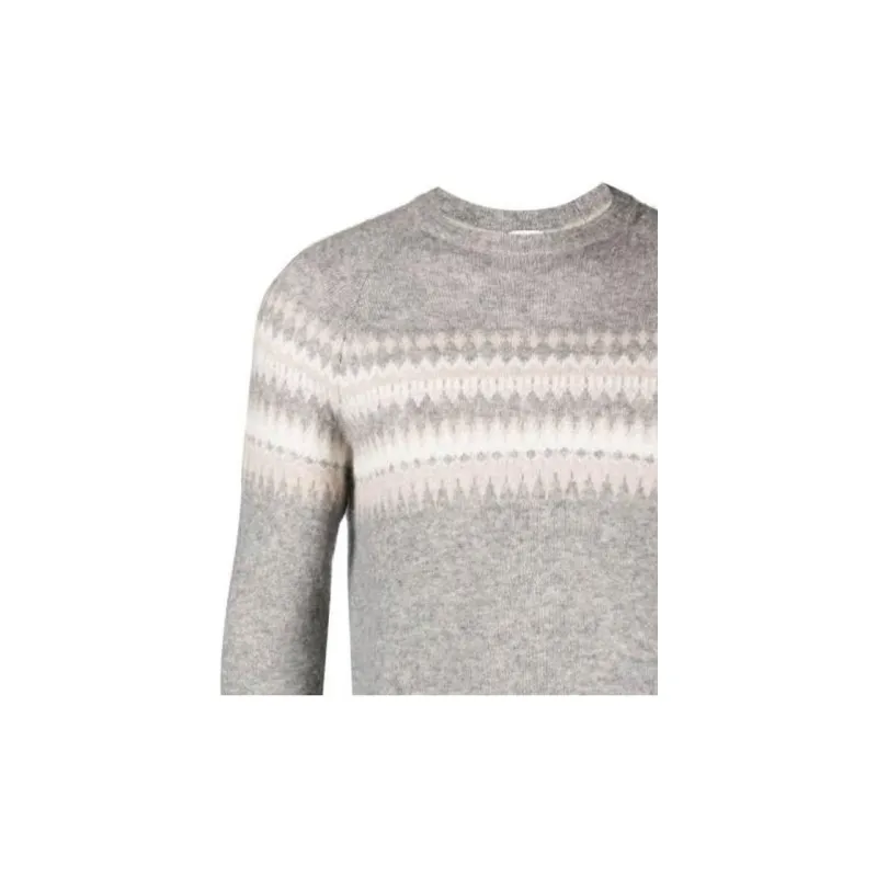 Eleventy Turtleneck Cashmere-blend Intarsia Jumper-4