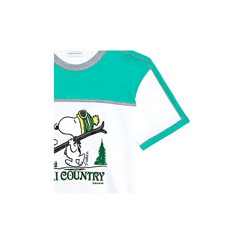 COACH T Shirt Men's White & Green-4
