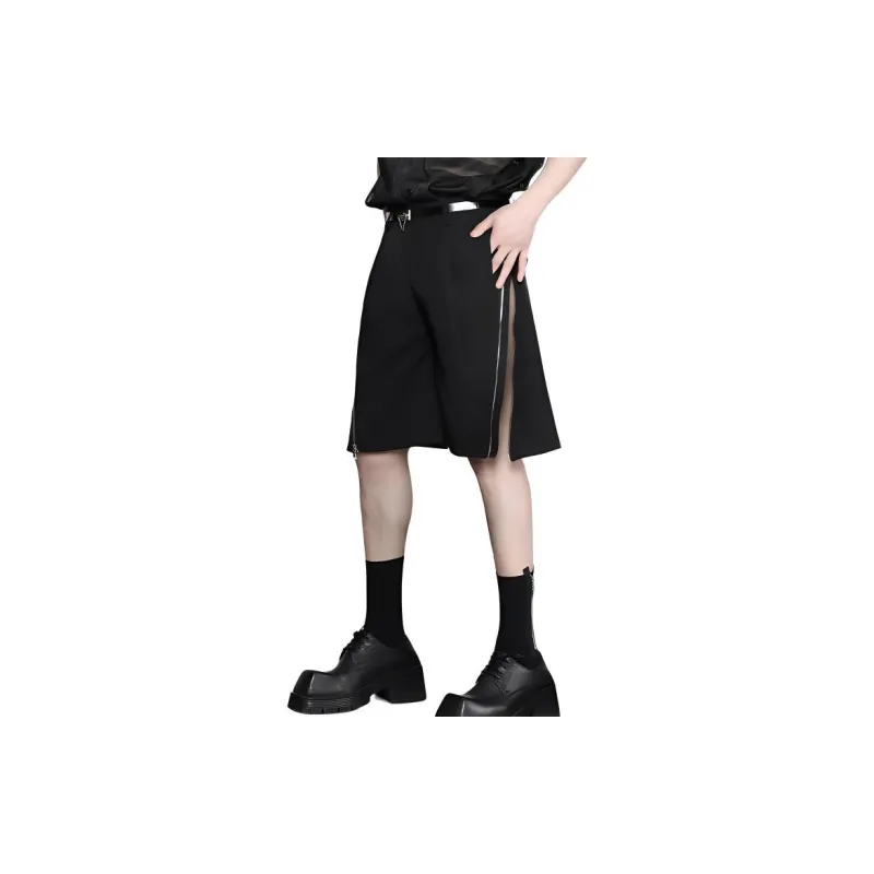 RAYSHOW Casual Shorts Men's Black-4