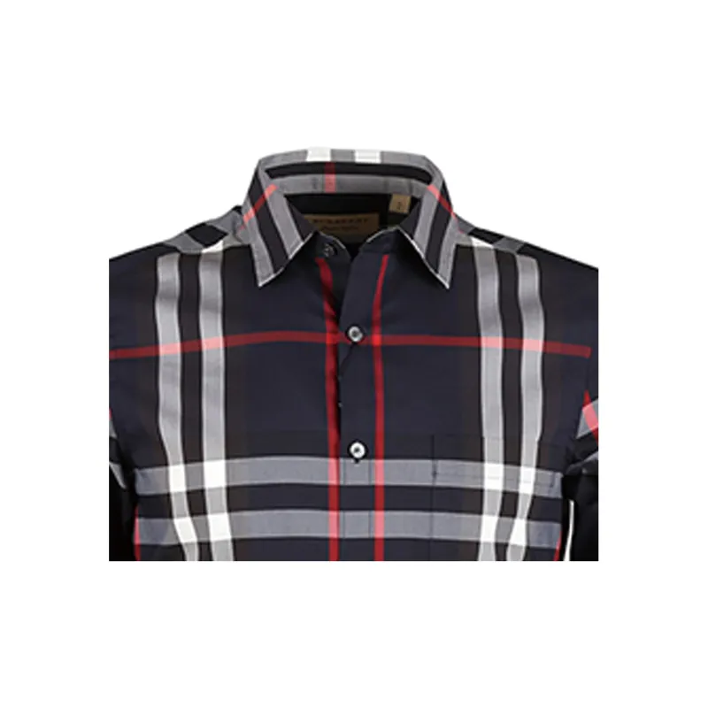 Burberry Shirts Men Navy Blue-5