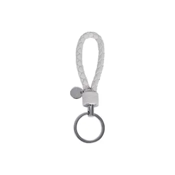 Bottega Veneta Leather Keychains Unisex Cream