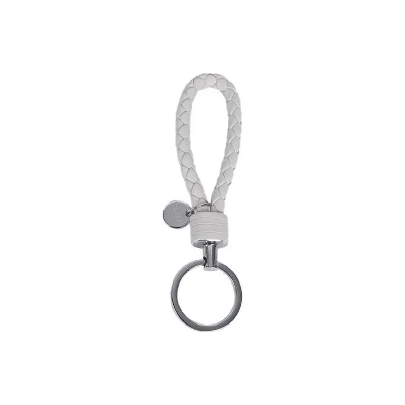Bottega Veneta Leather Keychains Unisex Cream-0
